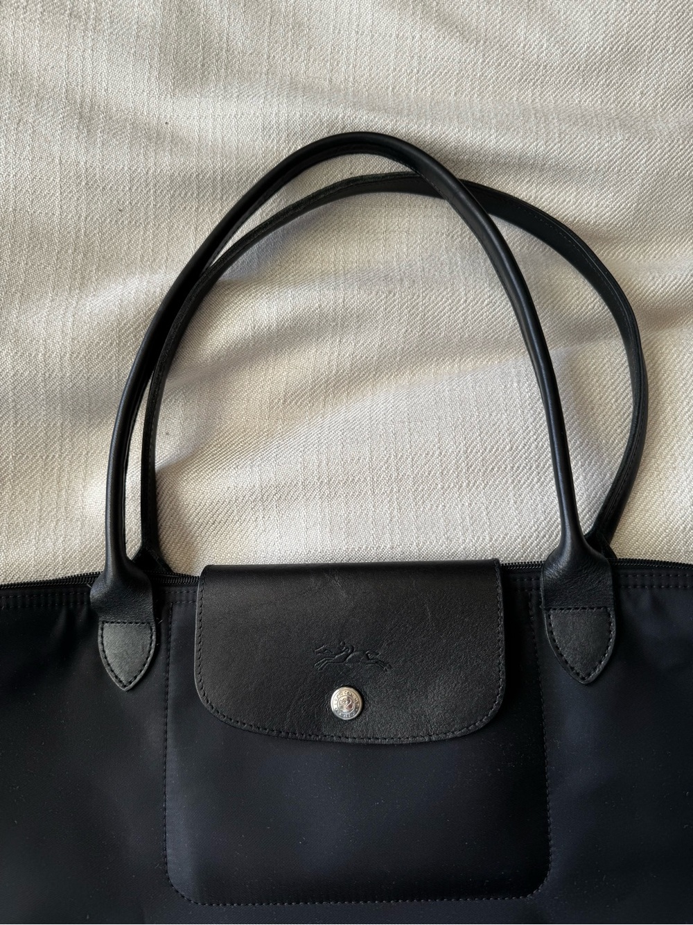 Longchamp LE PLIAGE ONE M TOTE BAG Black Canvas - Picture 3 of 14